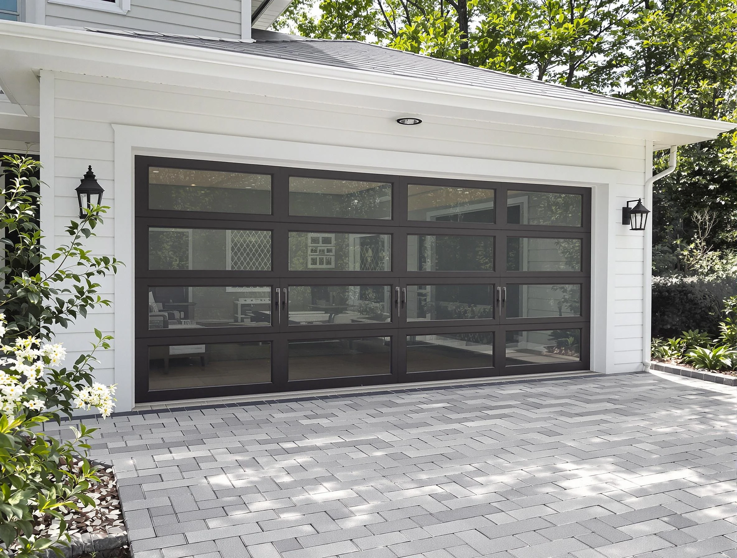 Newnan Garage Door Repair design specialist presenting custom garage door options to Newnan homeowner
